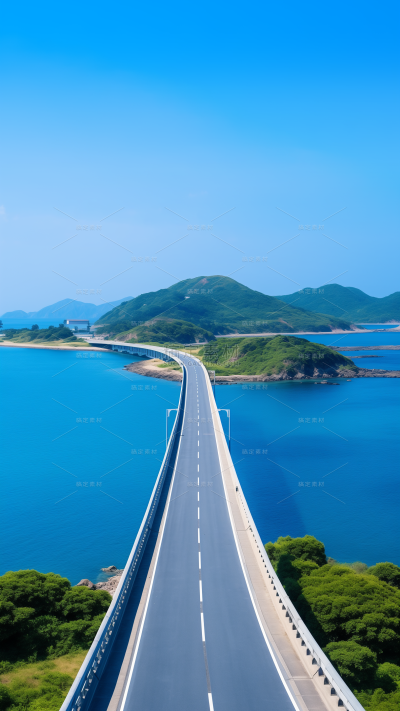 风光系列实景感公路海洋风景图