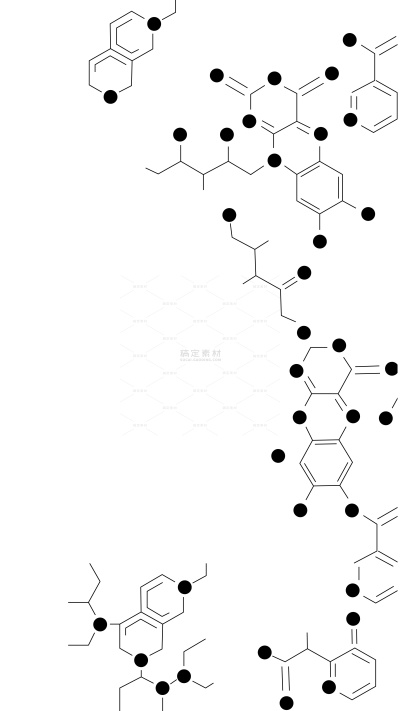 科技风系列黑白分子结构线稿背景（td）