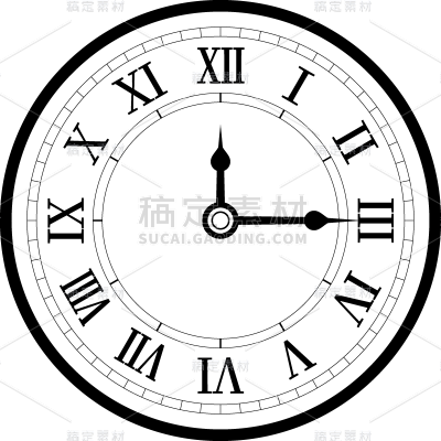 常规通用单色矢量线条感表盘图标贴纸元素素材