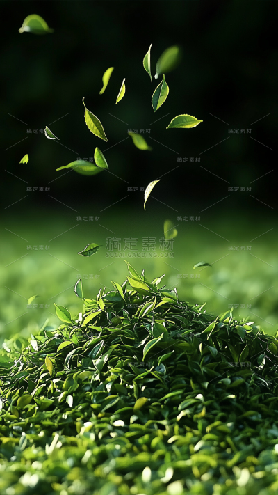 饮品系列茶叶堆背景