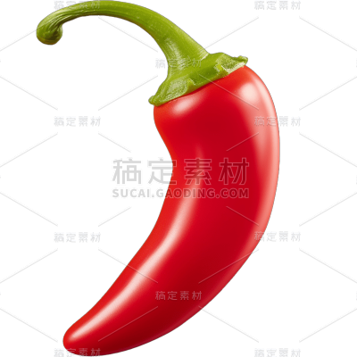 餐饮蔬菜辣椒C4D立体元素