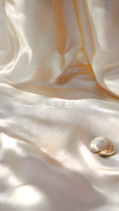 珠宝系列轻奢感贝壳丝绸展台背景