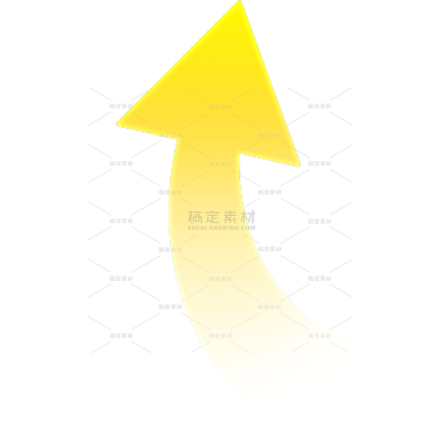 图标系列黄色发光渐变向上右歪箭头元素(td)