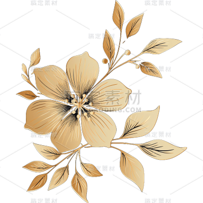 轻奢金色花朵