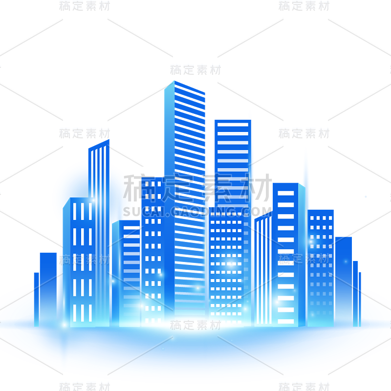 科技风通用插画城市科技光效元素素材