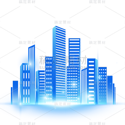 科技风通用插画城市科技光效元素素材