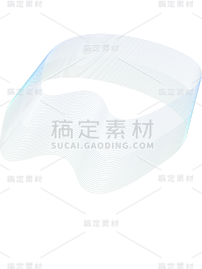 简约蓝色曲线线条元素