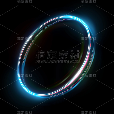 特效通用彩色镭射光圈元素素材