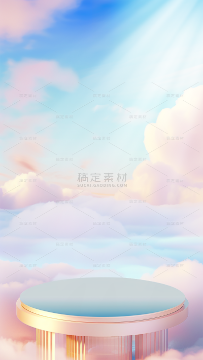 618通用展台合成立体圆形展台背景图片素材