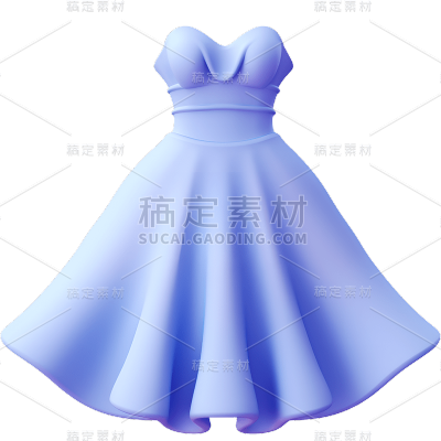 3D立体C4D服饰服装裙子连衣裙半身裙免抠PNG元素素材