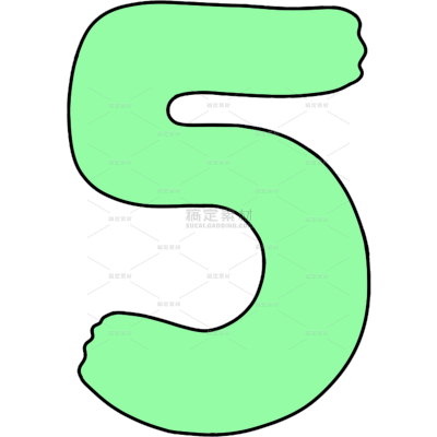 数字彩色卡通描边手绘涂鸦艺术字套系