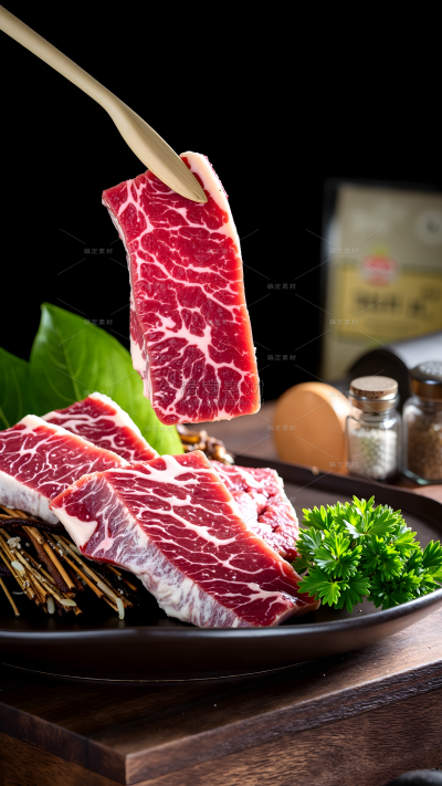 美食系列实景夹起牛肉（td）