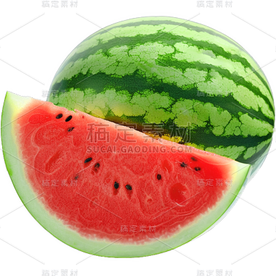 夏季果蔬通用实景整西瓜元素素材