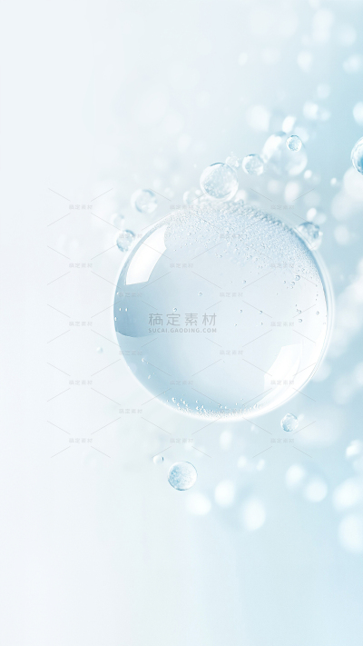 特效系列写实感蓝色气泡升腾背景