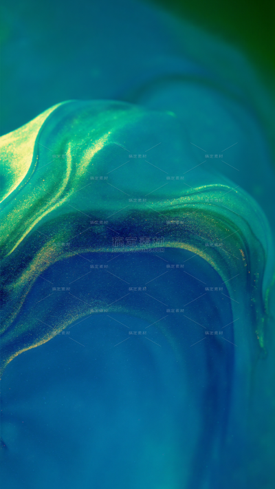 背景系列肌理感蓝绿色立体抽象曲线鎏金渐变背景（td)