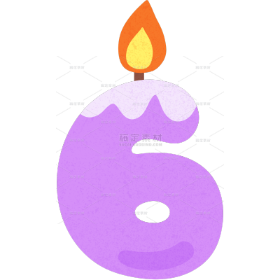 生日祝福数字可爱无边扁平插画贴纸套系