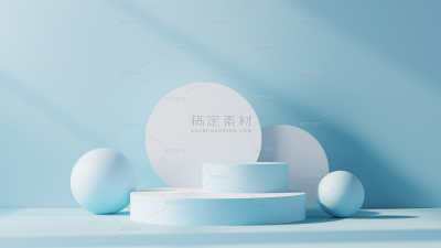 常规系列横版简约几何立体展台组合通用背景素材