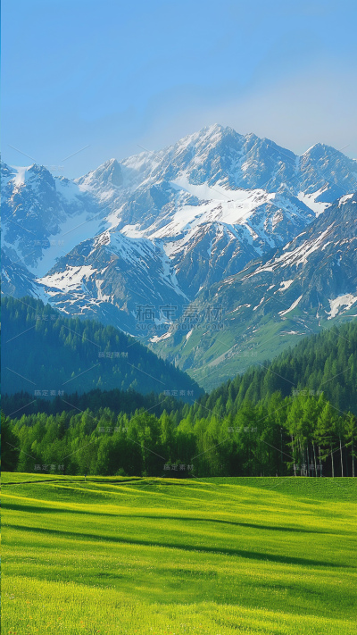 风光通用雪山草地场景背景图片素材