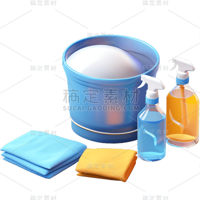 立体风清洁用品贴纸