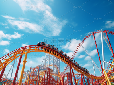 游乐园过山车场景