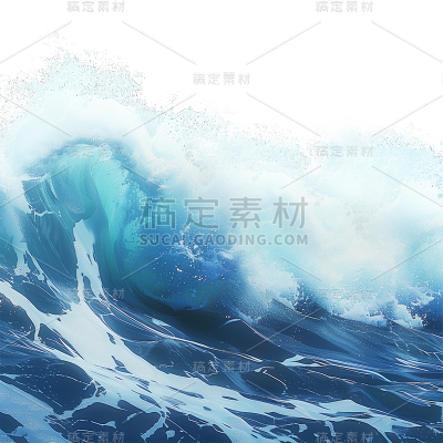 特效通用蓝色水面浪花元素素材