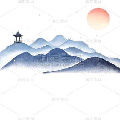 传统节气小雪大雪冬天冬季冬日山水中国风元素