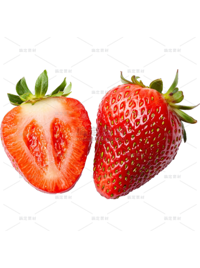 夏季果蔬红色写实草莓元素素材