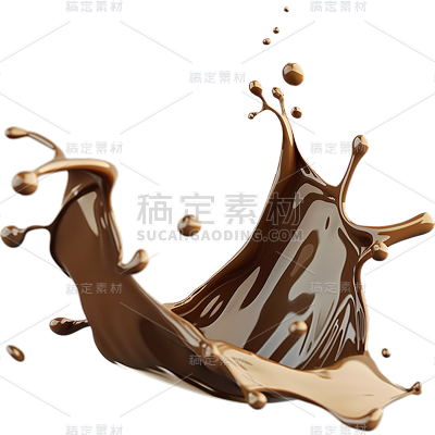 植物通用飞溅咖啡液咖啡豆元素素材