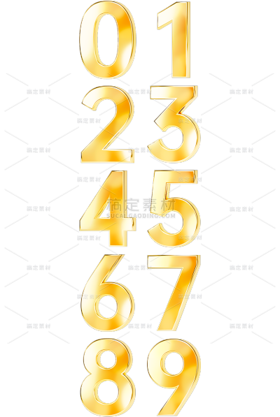 纹理通用金属数字元素原创套系通用贴纸元素素材