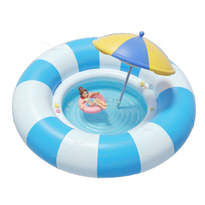 夏天软3D夏日游泳圈人物元素