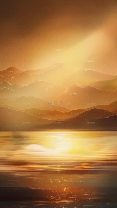 常规背景系列中国风金色山脉纹理光影背景