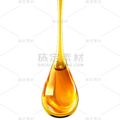 特效通用金色精华水滴元素素材