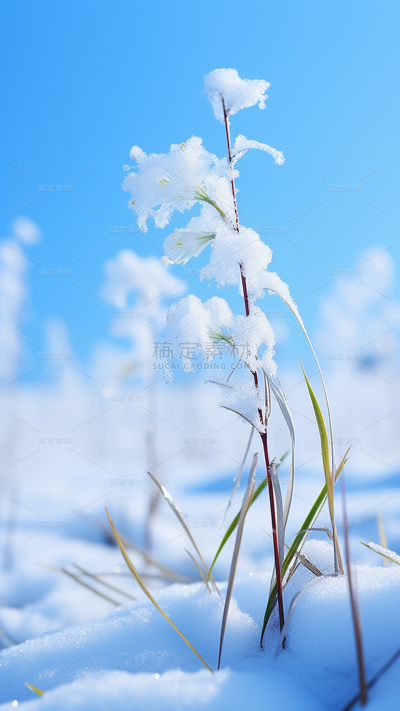 冬天冬季冬日雪景风景植物背景