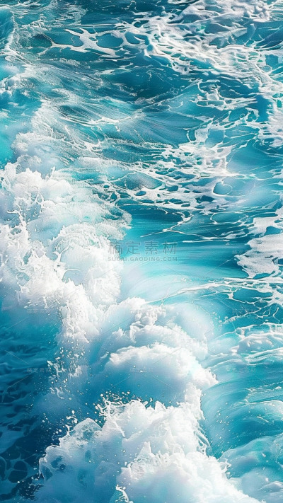 风光系列蓝色实景合成俯视海浪通用背景素材