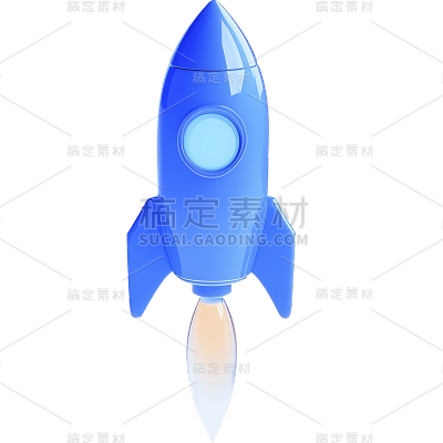 交通系列3D玻璃感火箭发射