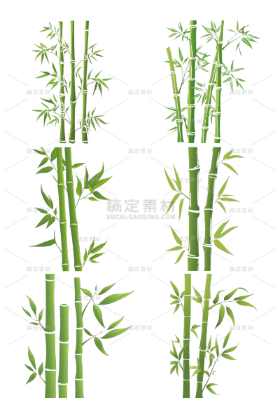 植物通用绿色矢量竹子元素素材