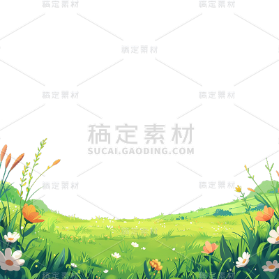 植物通用卡通绿色草地元素素材