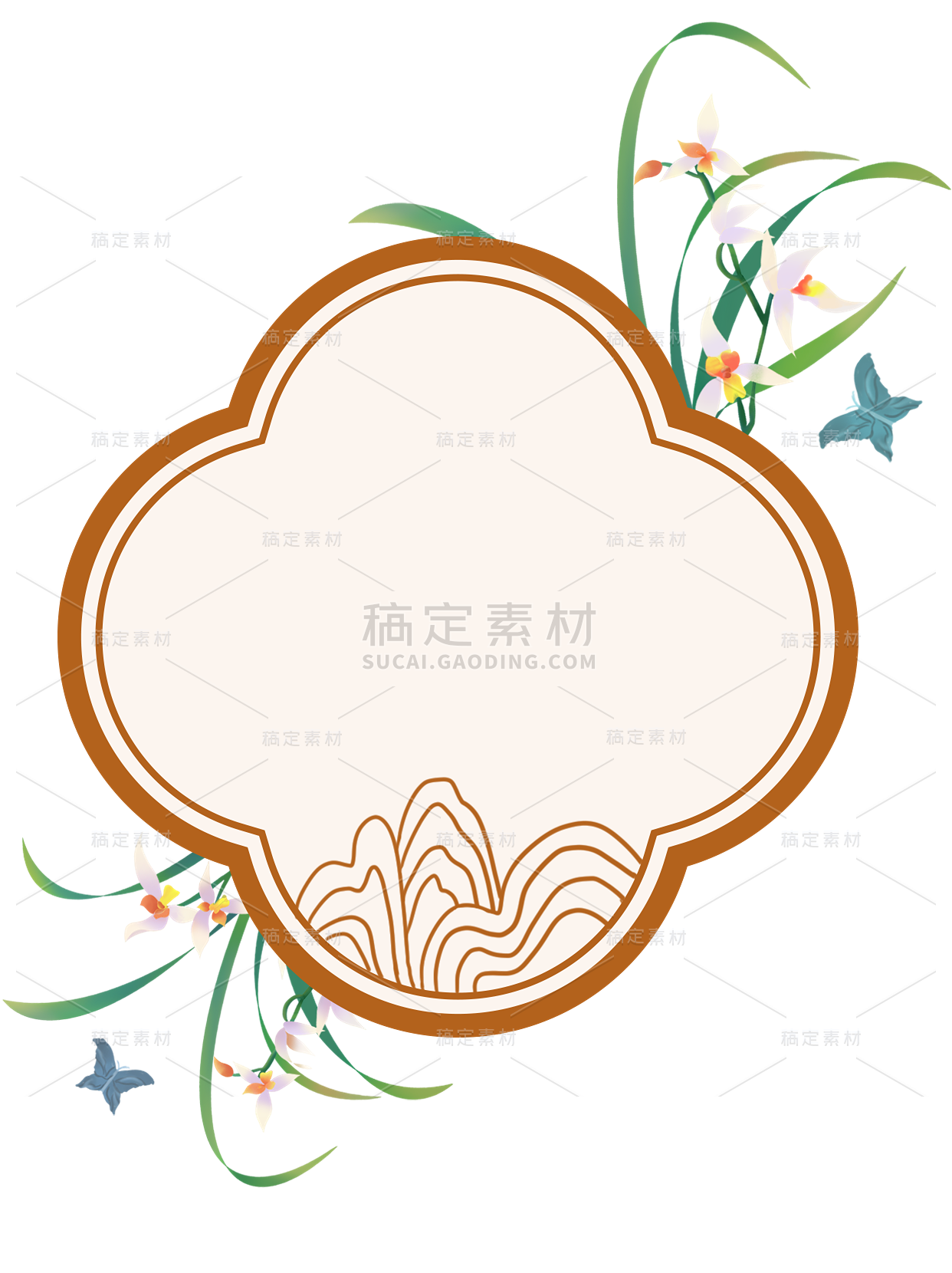 中国风通用国潮异形边框元素素材