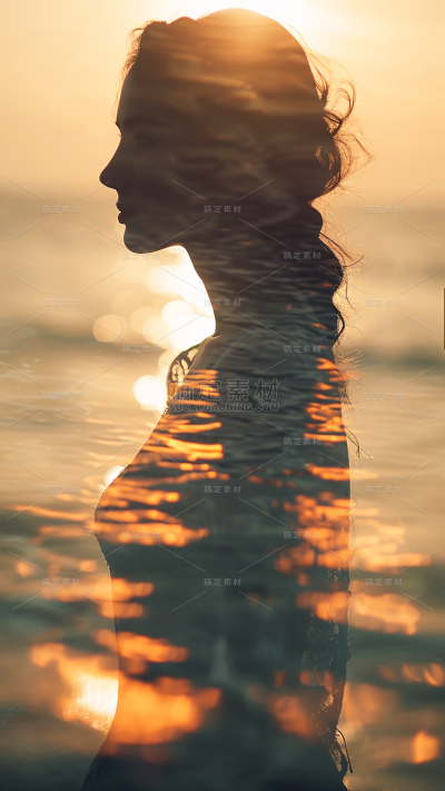 三八妇女节女神节女王节唯美浪漫人物剪影背景图片素材