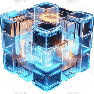 科技风科技感3DC4D正方体元素