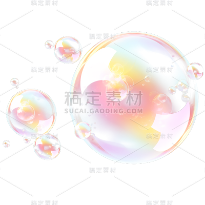 通用彩色透明气泡冒泡元素贴纸
