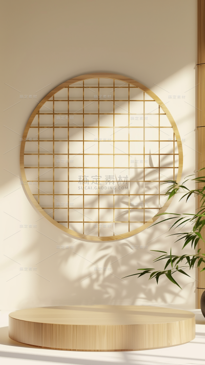 中国风通用新中式展台实景光影展示背景图片素材