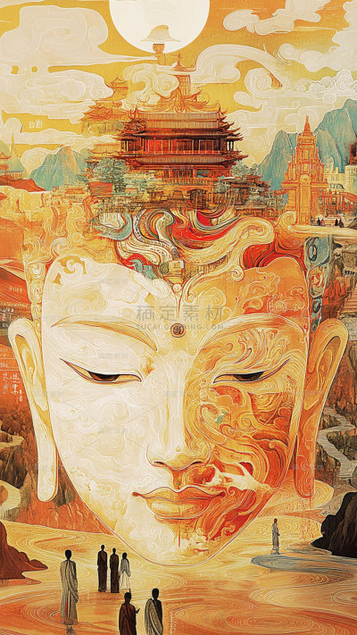 中国风国风中式敦煌背景