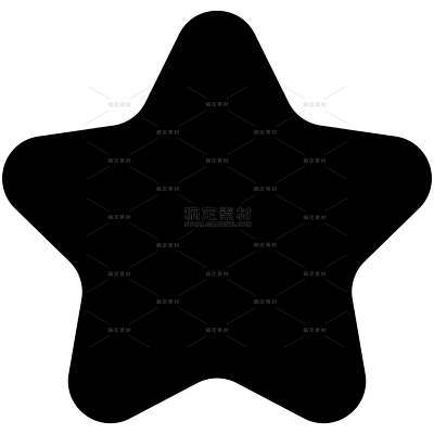 图标系列黑色膨胀感五角星装饰图标（td）