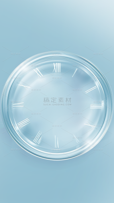 装饰系列简约3D发光时钟通用背景素材