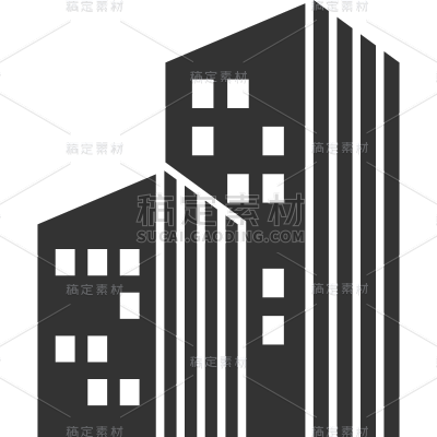 常规通用城市建筑黑白剪影
