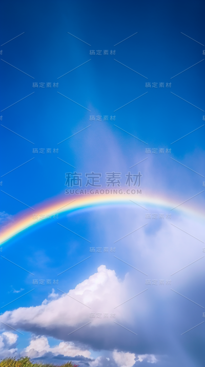 天空蓝天白云彩虹