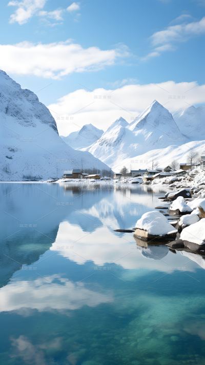 冬天冬季冬日山川雪山风景场景背景