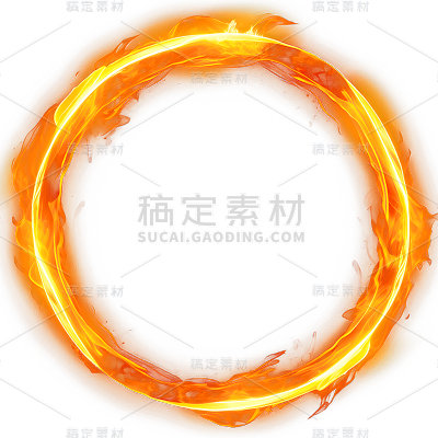 通用红色火圈燃烧的火焰圈元素贴纸