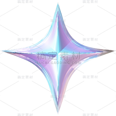通用金属酸性3D十字星星元素素材